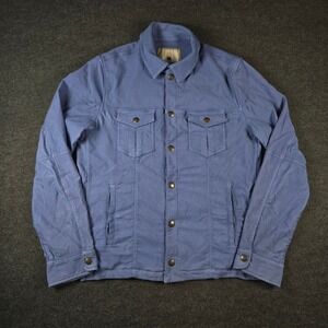 Teleria Zed Sawyer A Blue Cotton Stretch Chore Jacket Made in Italy Mens Size 52